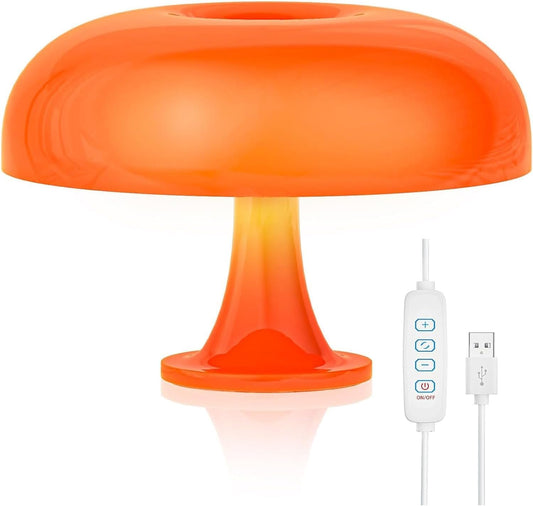 Vintage Orange Table Lamp with 3 Color Modes & 10 Brightness Levels for DEMO