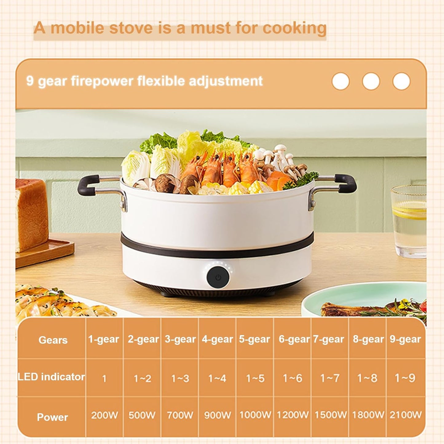 XIAO MI MIJIA Portable Induction Cooktop Electric Cooker 2100W Countertop NEW
