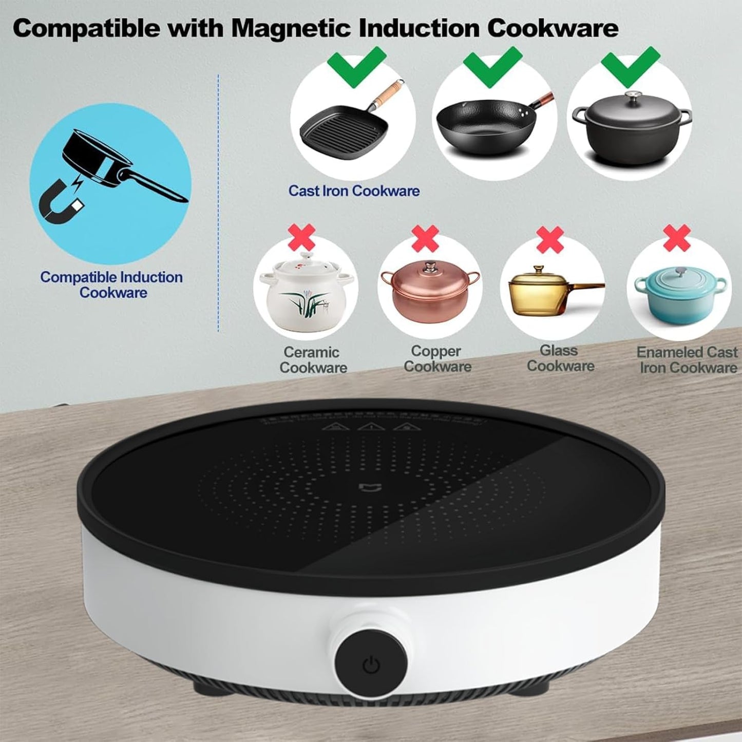 XIAO MI MIJIA Portable Induction Cooktop Electric Cooker 2100W Countertop NEW