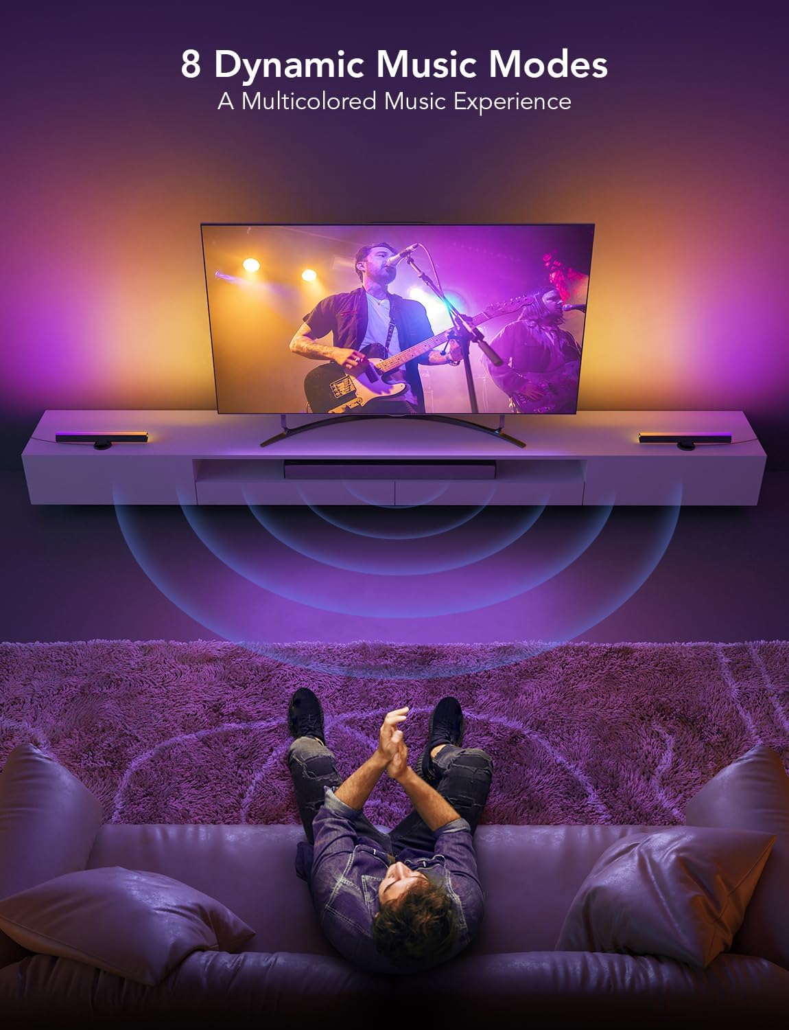 Govee RGBIC LED Strips TV Light Bars 15 Inch WiFi LED Backlight Double DEMO