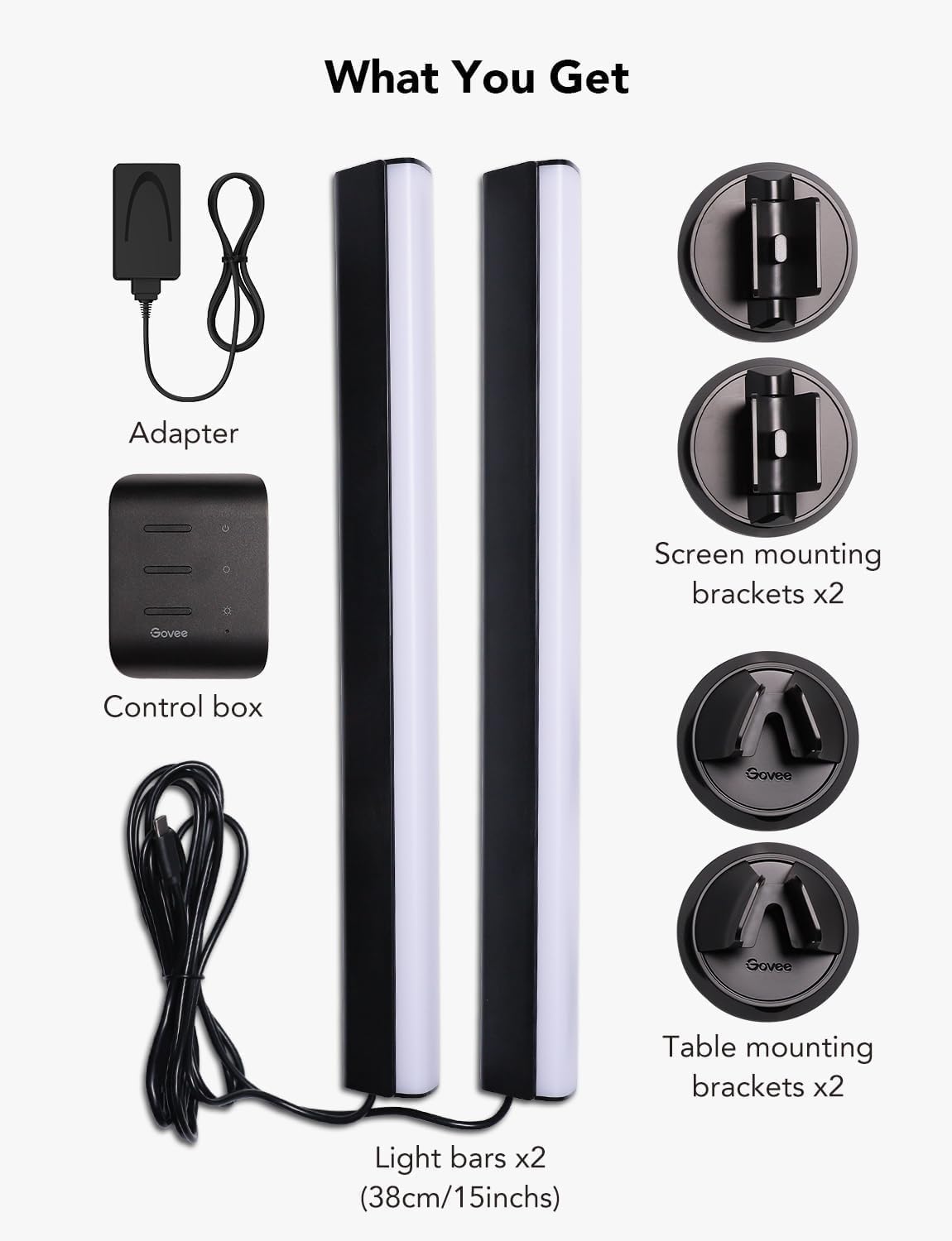 Govee RGBIC LED Strips TV Light Bars 15 Inch WiFi LED Backlight Double DEMO