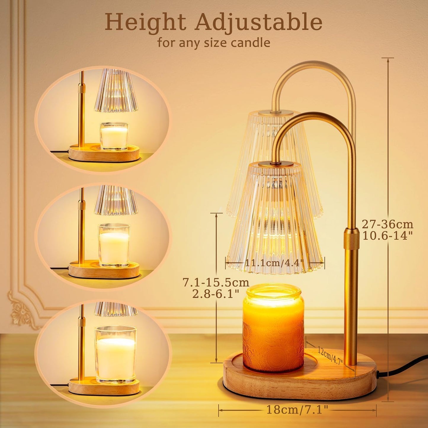Elegant Gold Electric Candle Warmer with Timer for Scented Wax Melts DEMO