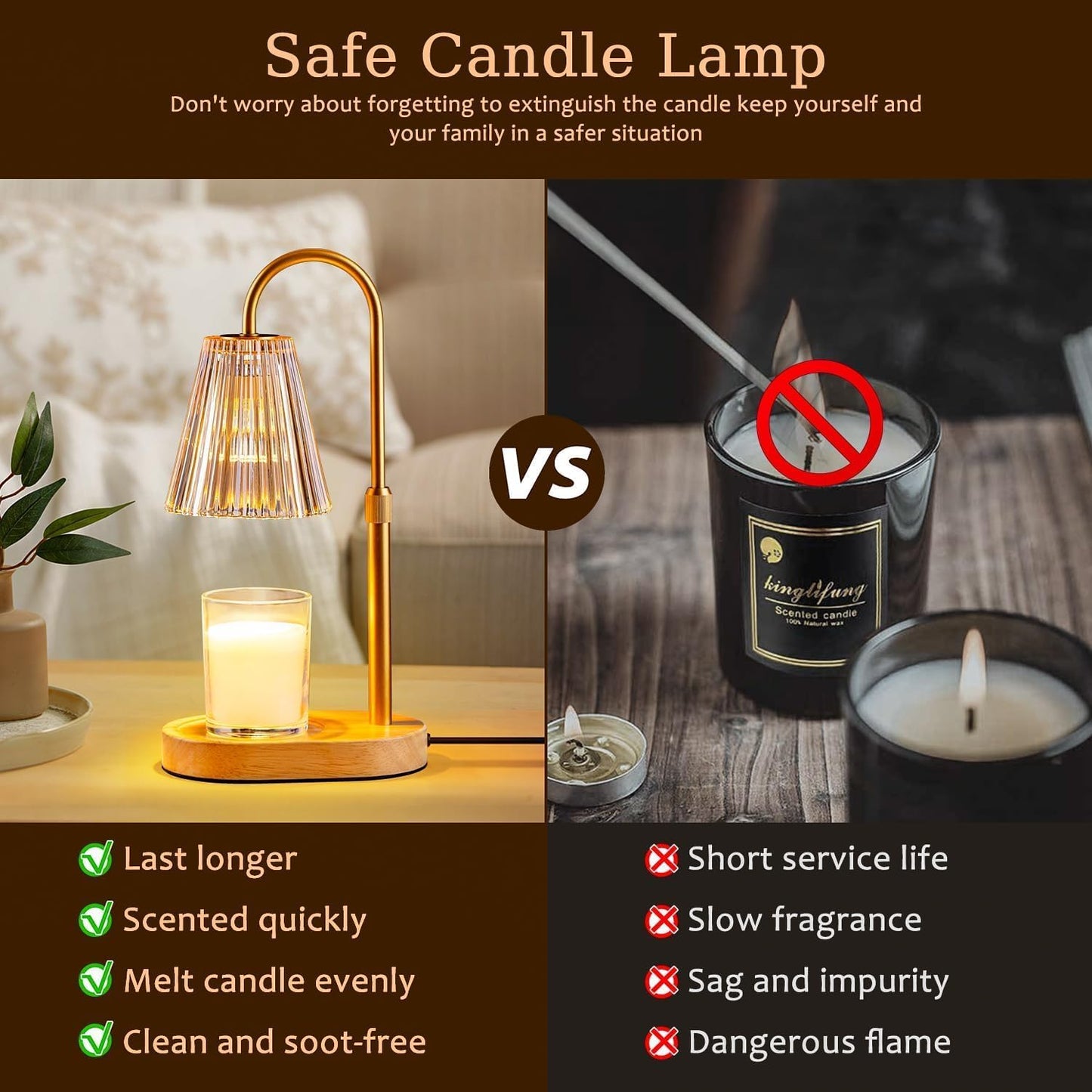 Elegant Gold Electric Candle Warmer with Timer for Scented Wax Melts DEMO