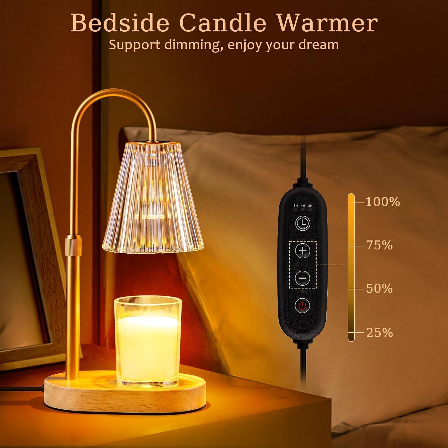Elegant Gold Electric Candle Warmer with Timer for Scented Wax Melts DEMO