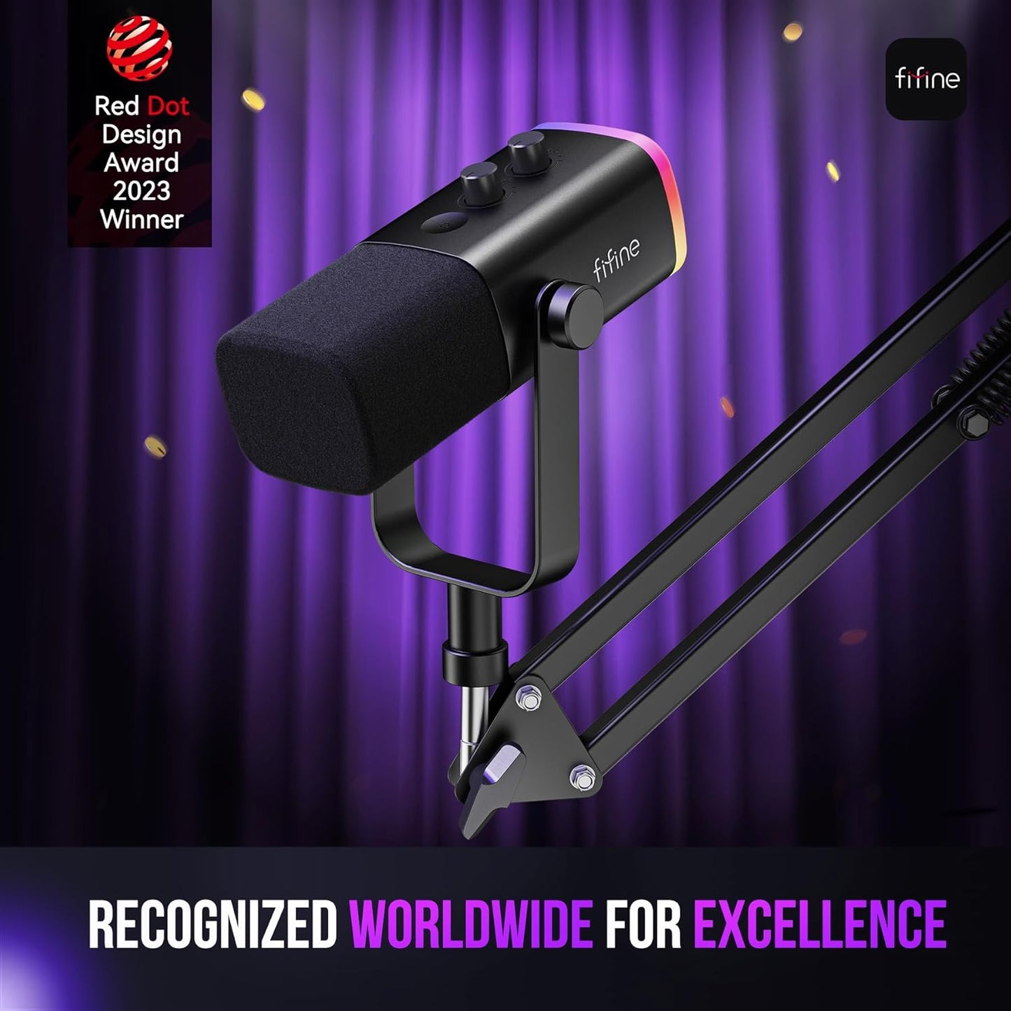 FIFINE USB PC Microphones Podcast Microphone for Streaming, Recording, and DEMO
