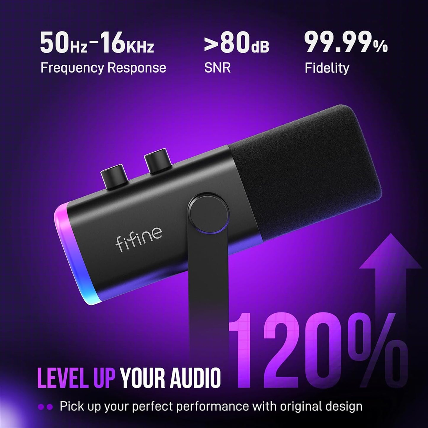 FIFINE USB PC Microphones Podcast Microphone for Streaming, Recording, and DEMO