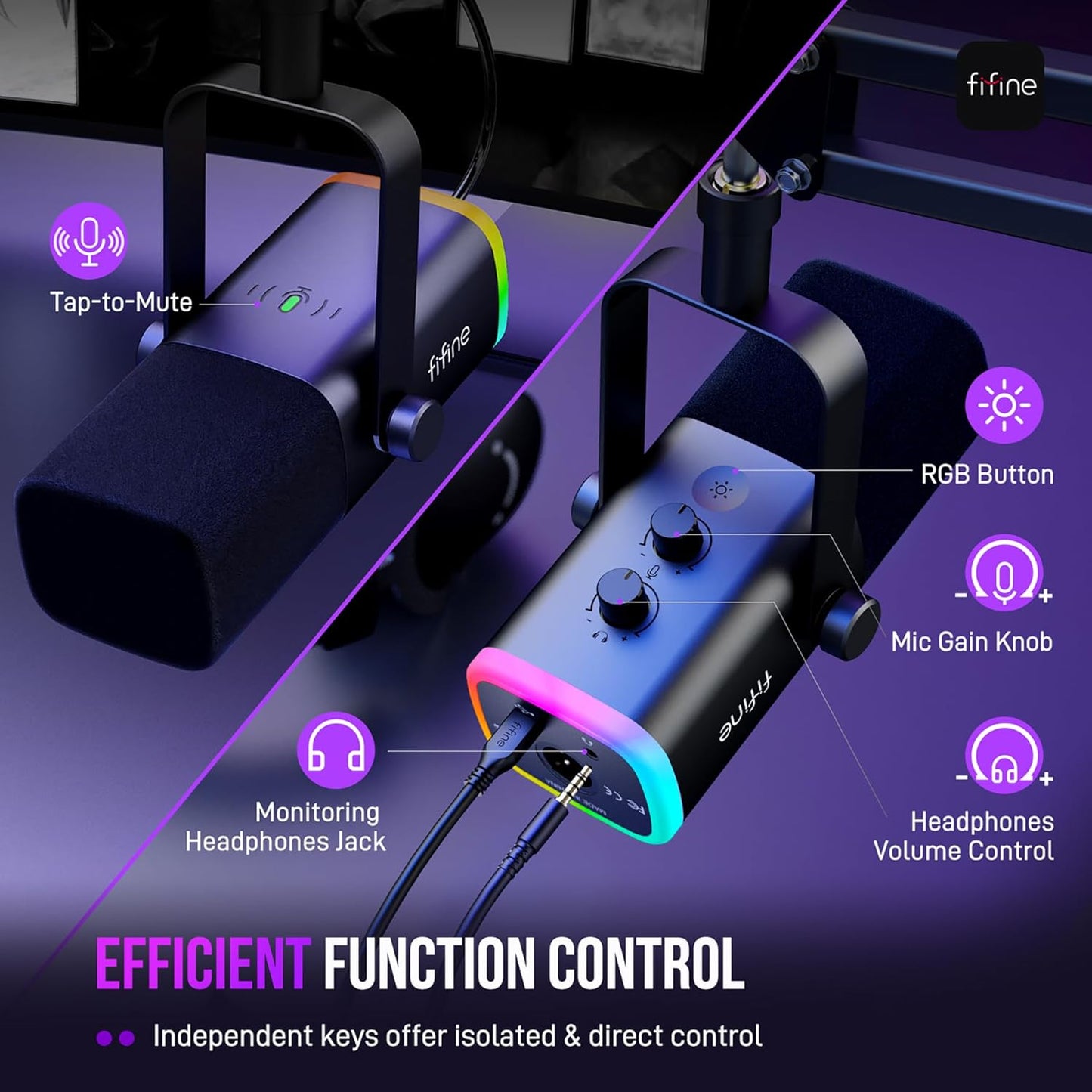 FIFINE USB PC Microphones Podcast Microphone for Streaming, Recording, and DEMO
