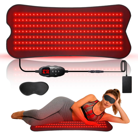 Large Black Red Light Therapy Mat with 210 LEDs, 660nm & 850nm for Pain DEMO
