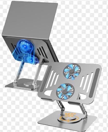 Adjustable 360° Rotating Laptop Cooling Stand Desk Mount in Silver - Stands DEMO