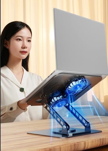 Adjustable 360° Rotating Laptop Cooling Stand Desk Mount in Silver - Stands DEMO