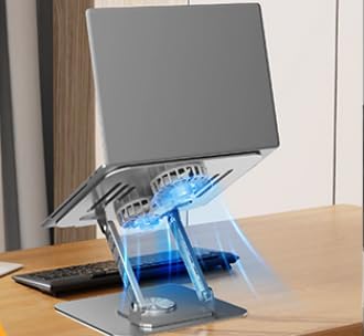 Adjustable 360° Rotating Laptop Cooling Stand Desk Mount in Silver - Stands DEMO