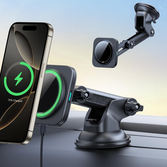 ESR 15W MagSafe Car Charger Wireless Charging Pad Dashboard Mount Black DEMO