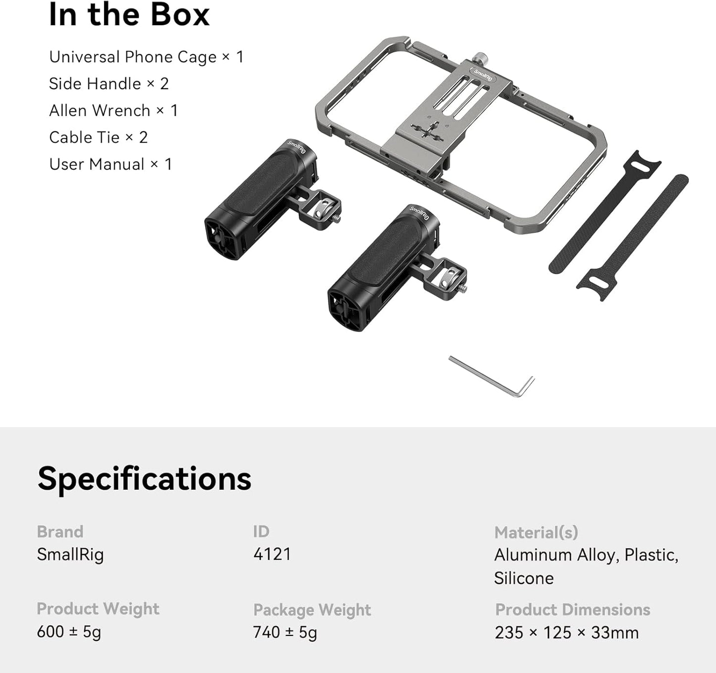 SMALLRIG Handheld Video Rig Kits Stabilizer for Creators, Black NEW