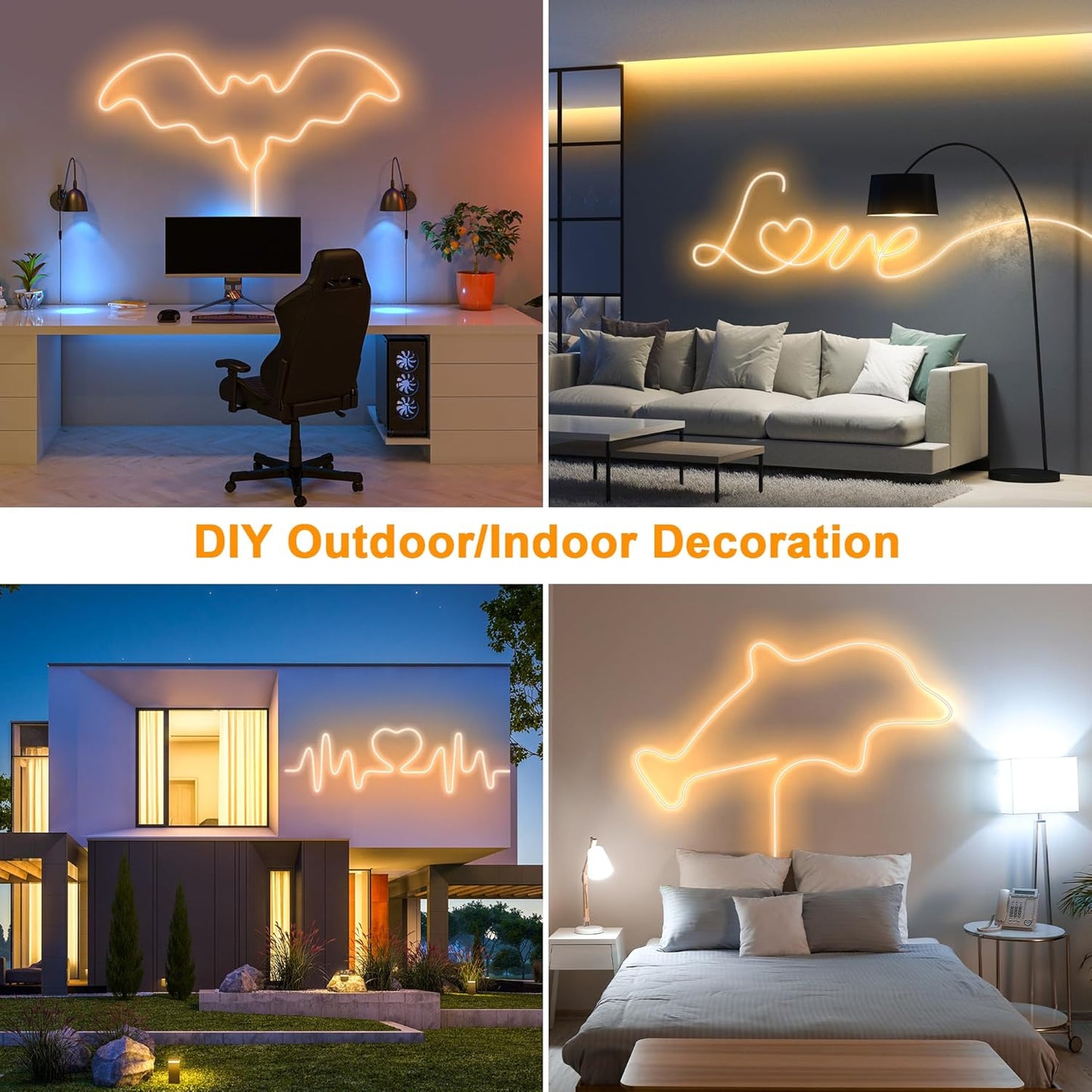 Cozylady 5M LED Strips Waterproof Warm White LED Neon Strip Lights for DEMO