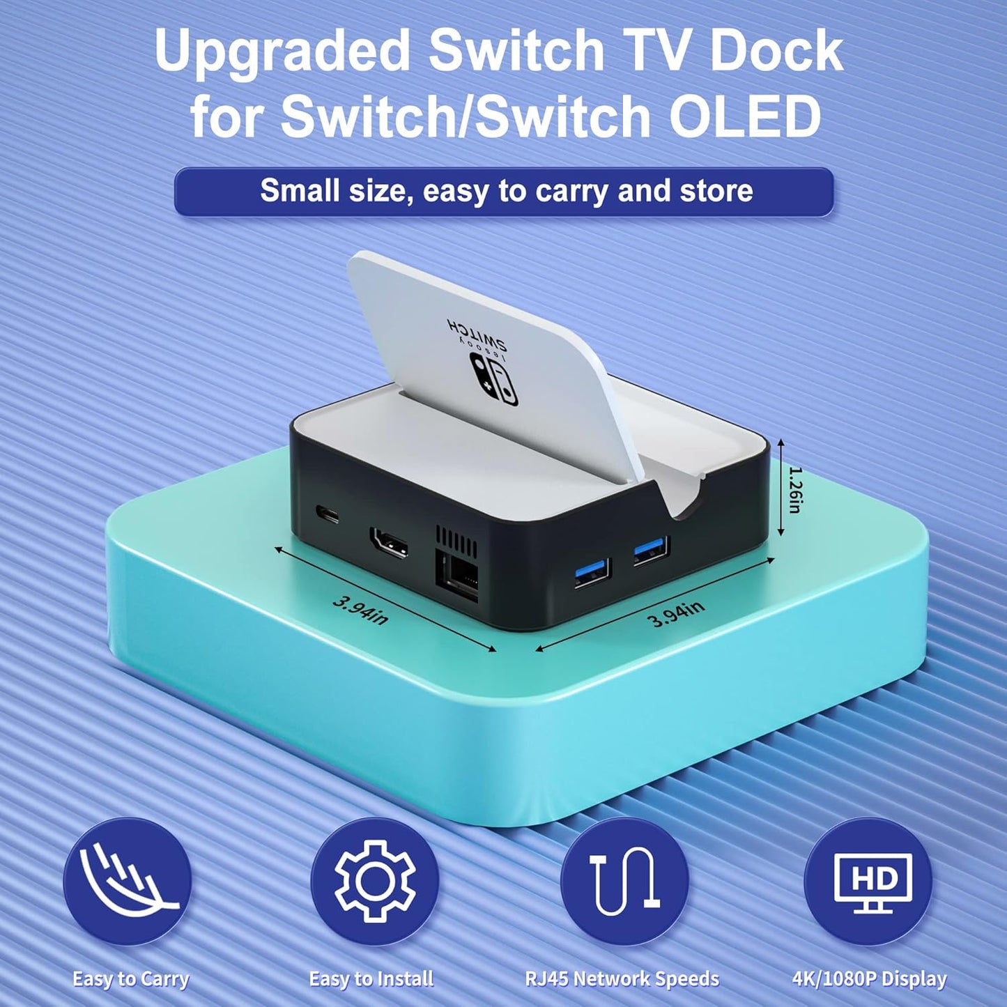 6-in-1 Docking Station for Nintendo Switch and OLED Model - Black Charging NEW