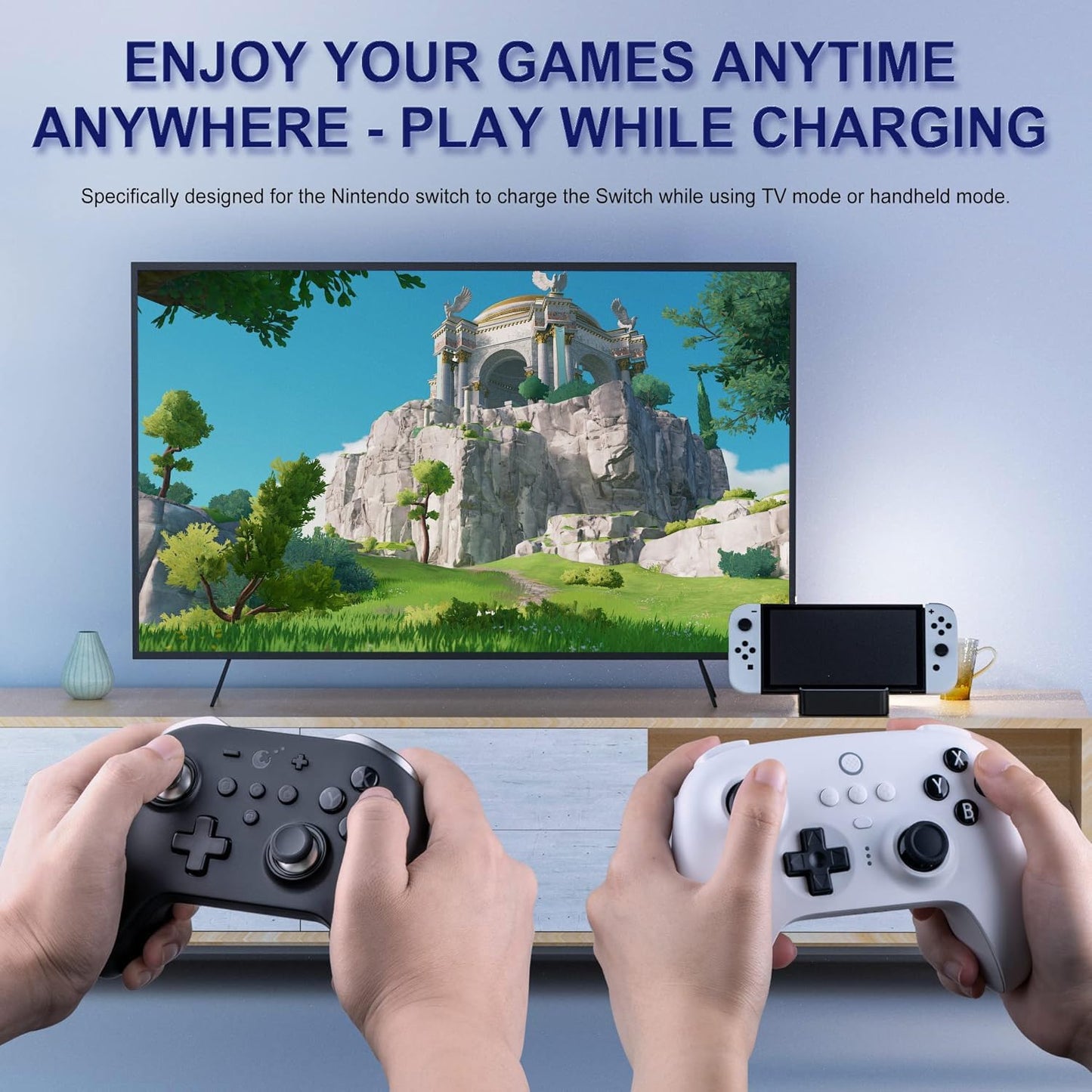 6-in-1 Docking Station for Nintendo Switch and OLED Model - Black Charging NEW