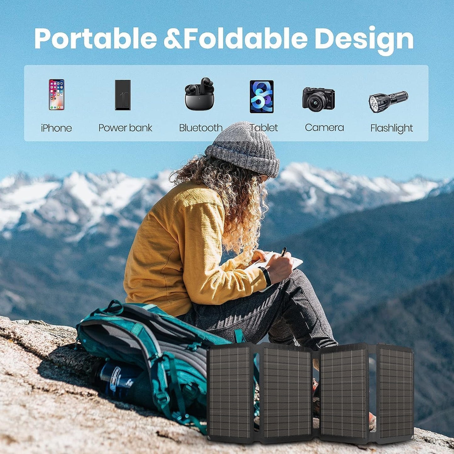 FlexSolar 30W Portable Solar Charger Foldable ETFE Panel USB-A/C QC3.0 DEMO