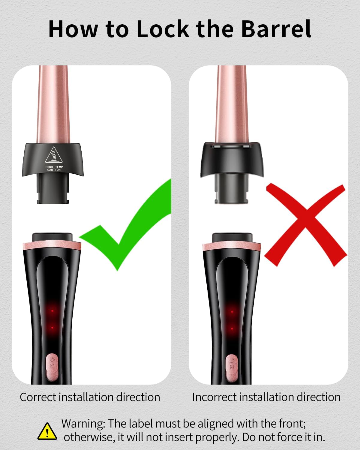 5-in-1 Curling Iron Hair Wand Set with Thermal Brush in Rose Gold for All DEMO