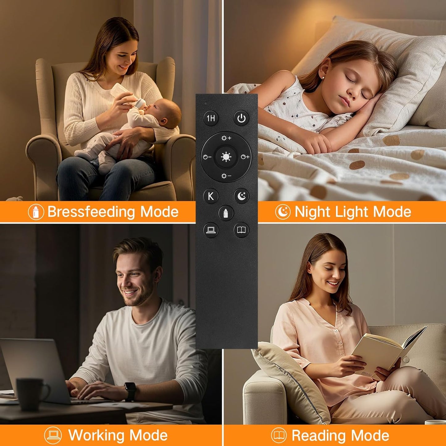 OUTON 12W 1080LM Dimmable LED Floor Lamp with Beige Shade - Bright & DEMO