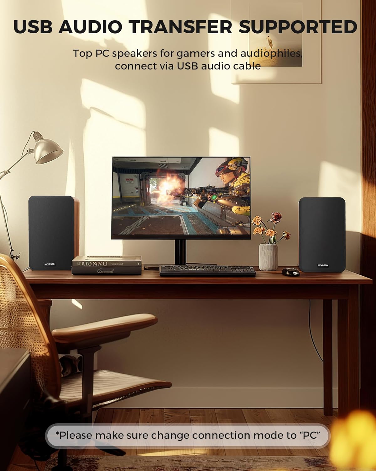 MEVOSTO Wireless Bookshelf Speakers 36W RMS Bluetooth 5.4 5-Inch Woofer DEMO