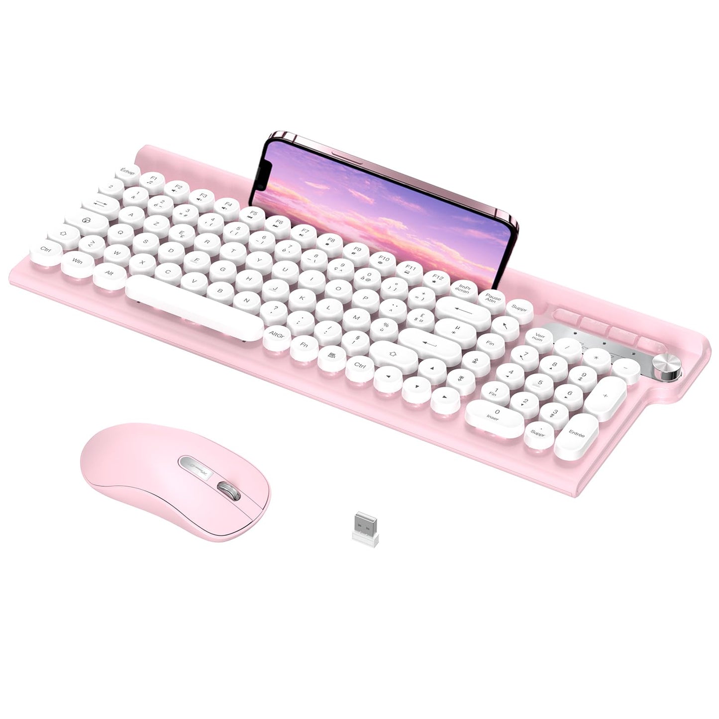 RaceGT Wireless Ergonomic Keyboard and Mouse Set - Silent Pink Combo DEMO