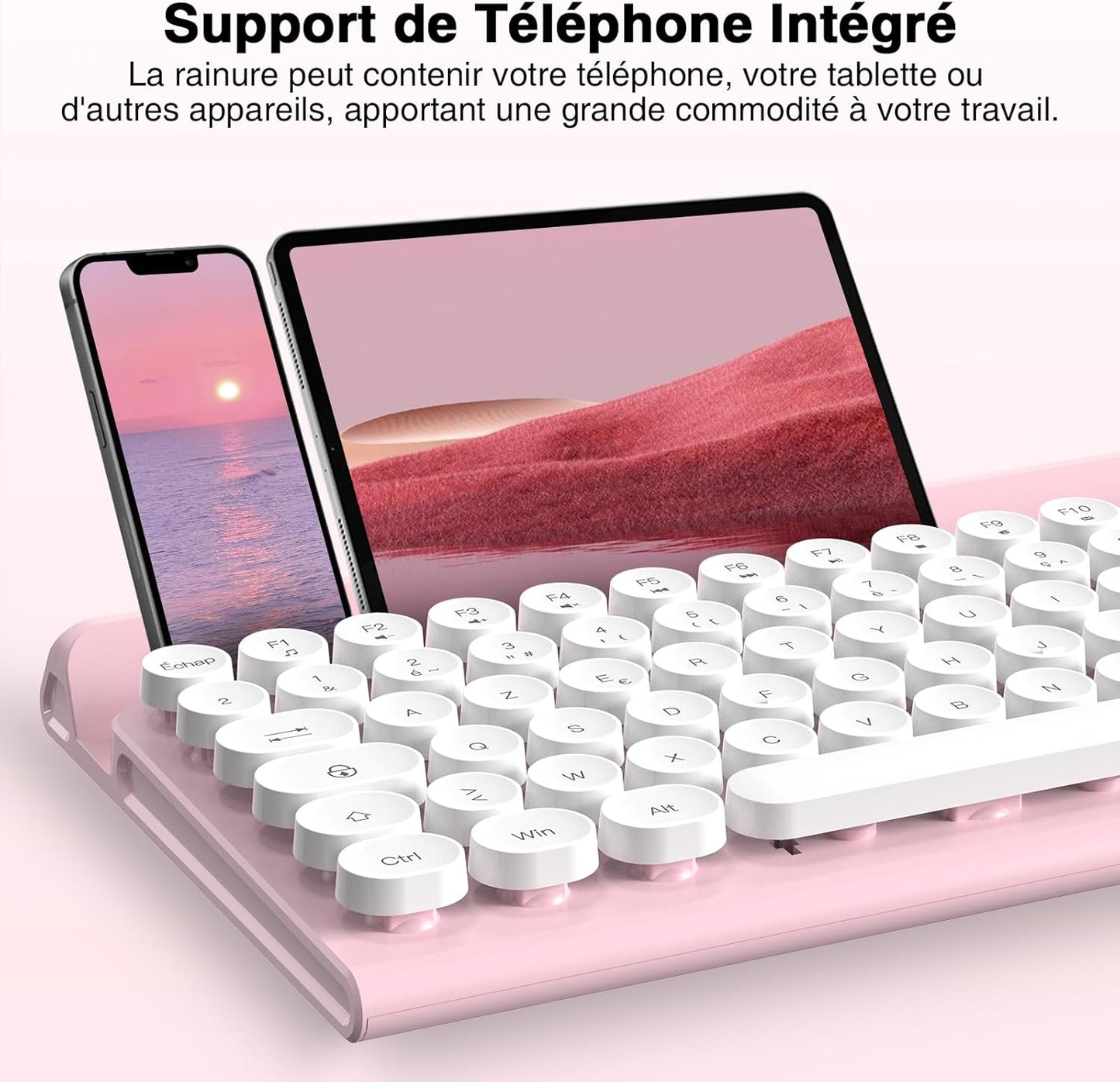 RaceGT Wireless Ergonomic Keyboard and Mouse Set - Silent Pink Combo DEMO