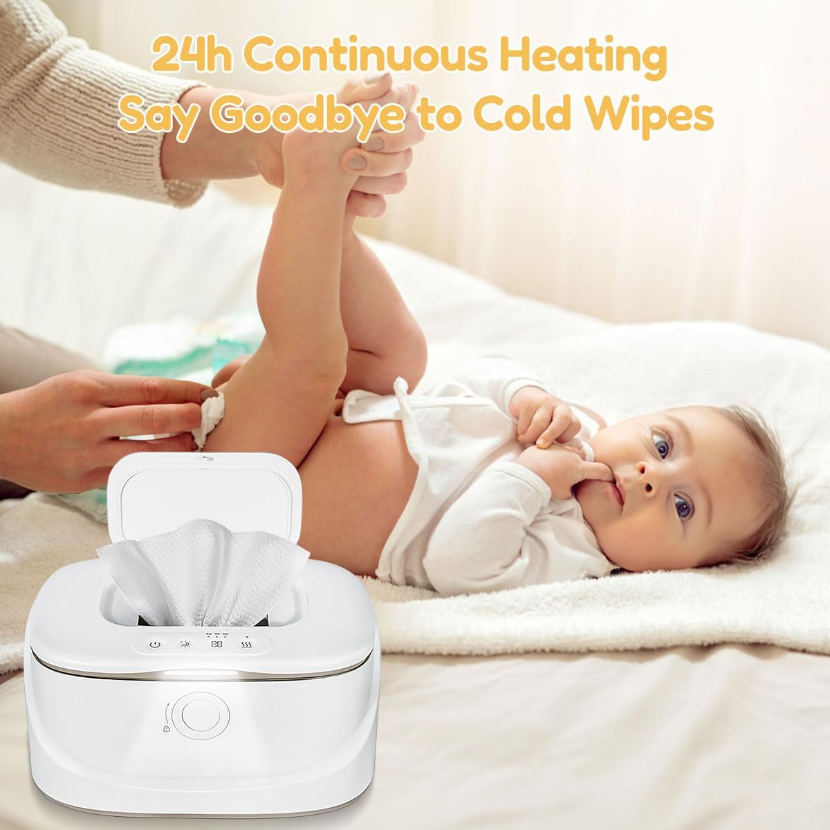 Soft, Gentle Wipe Warmer with Pop-Up Holder - Easily Dispenses Baby Wipes DEMO