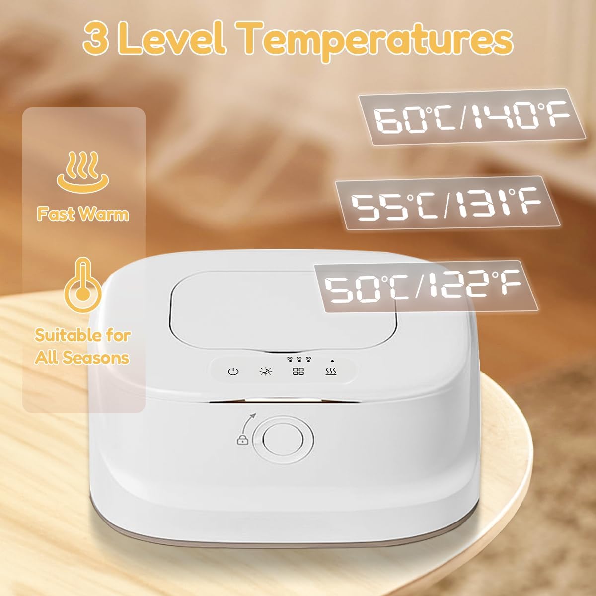 Soft, Gentle Wipe Warmer with Pop-Up Holder - Easily Dispenses Baby Wipes DEMO