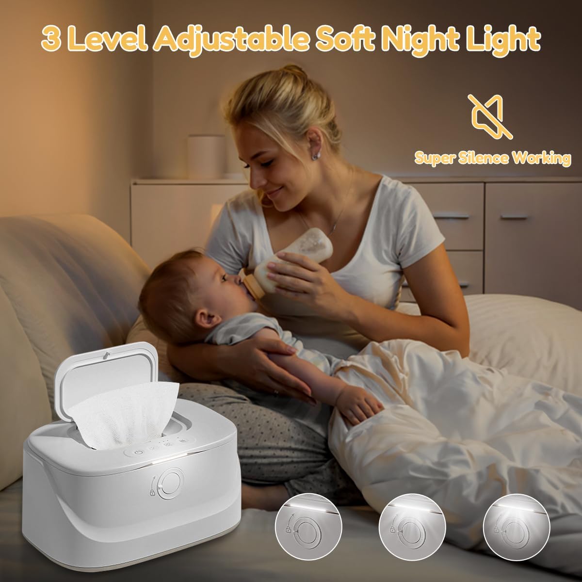 Soft, Gentle Wipe Warmer with Pop-Up Holder - Easily Dispenses Baby Wipes DEMO