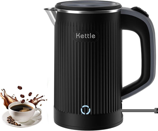 Compact 800ml Stainless Steel Electric Kettle, Black Portable Mini Kettle DEMO