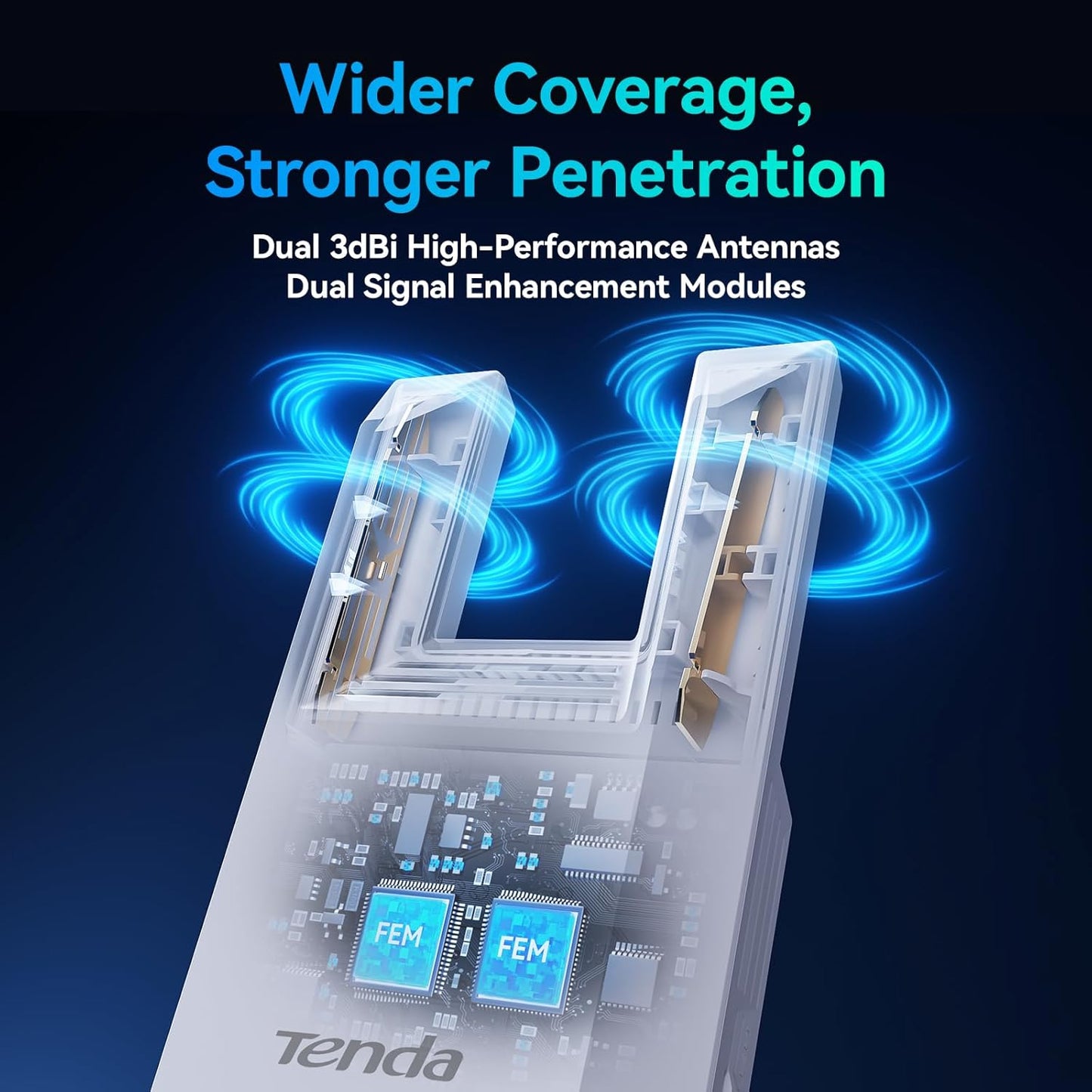 Tenda AC1200 Dual Band WiFi Range Extender with Gigabit Ethernet Port - Boost