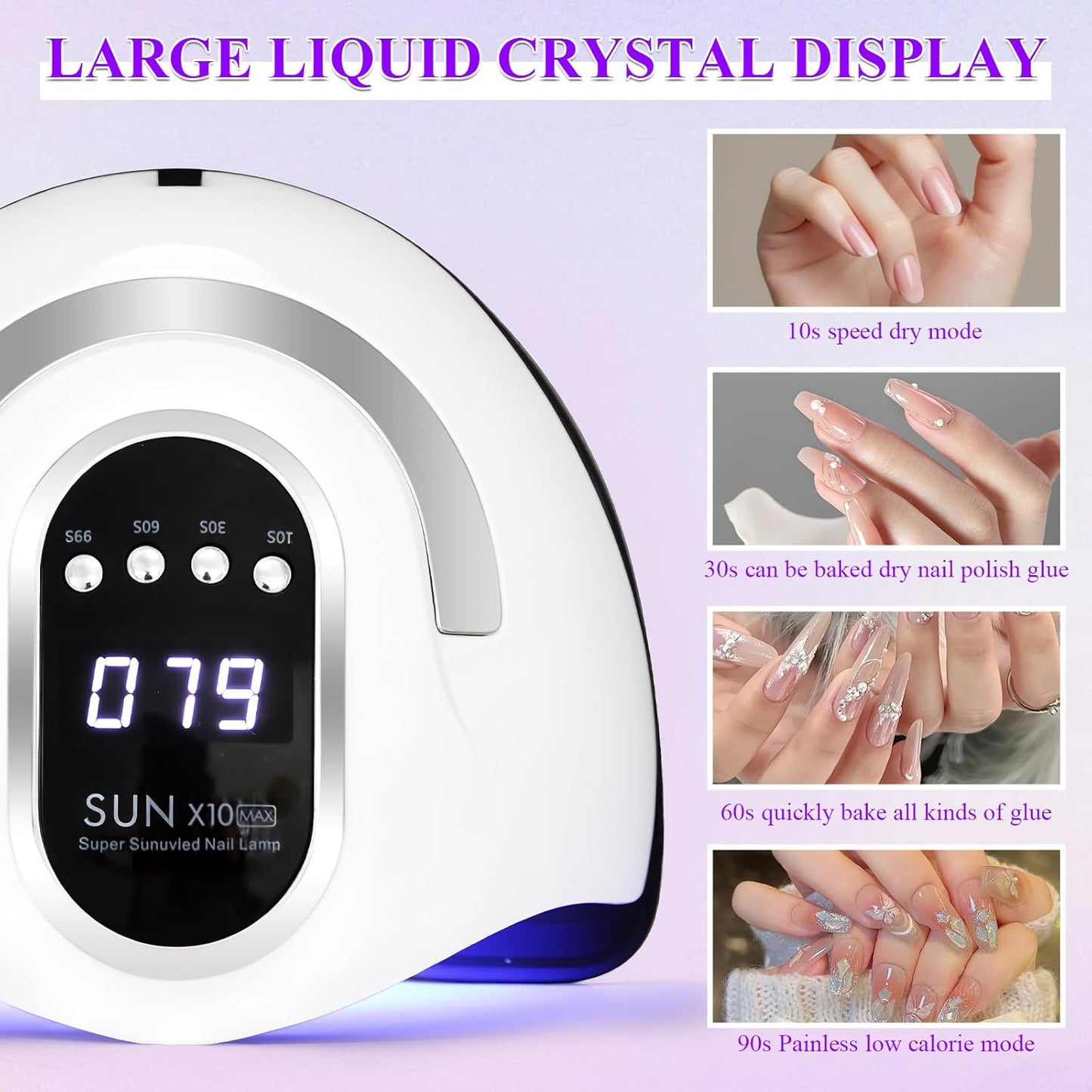 Powerful 280W UV LED Nail Lamp Light Dryer for Gel Polish Curing with 66 DEMO