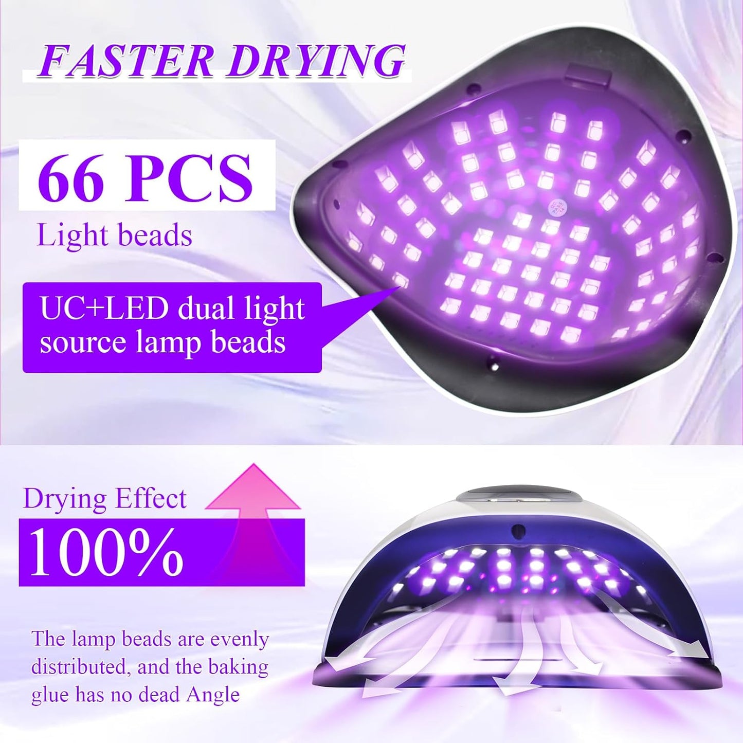 Powerful 280W UV LED Nail Lamp Light Dryer for Gel Polish Curing with 66 DEMO