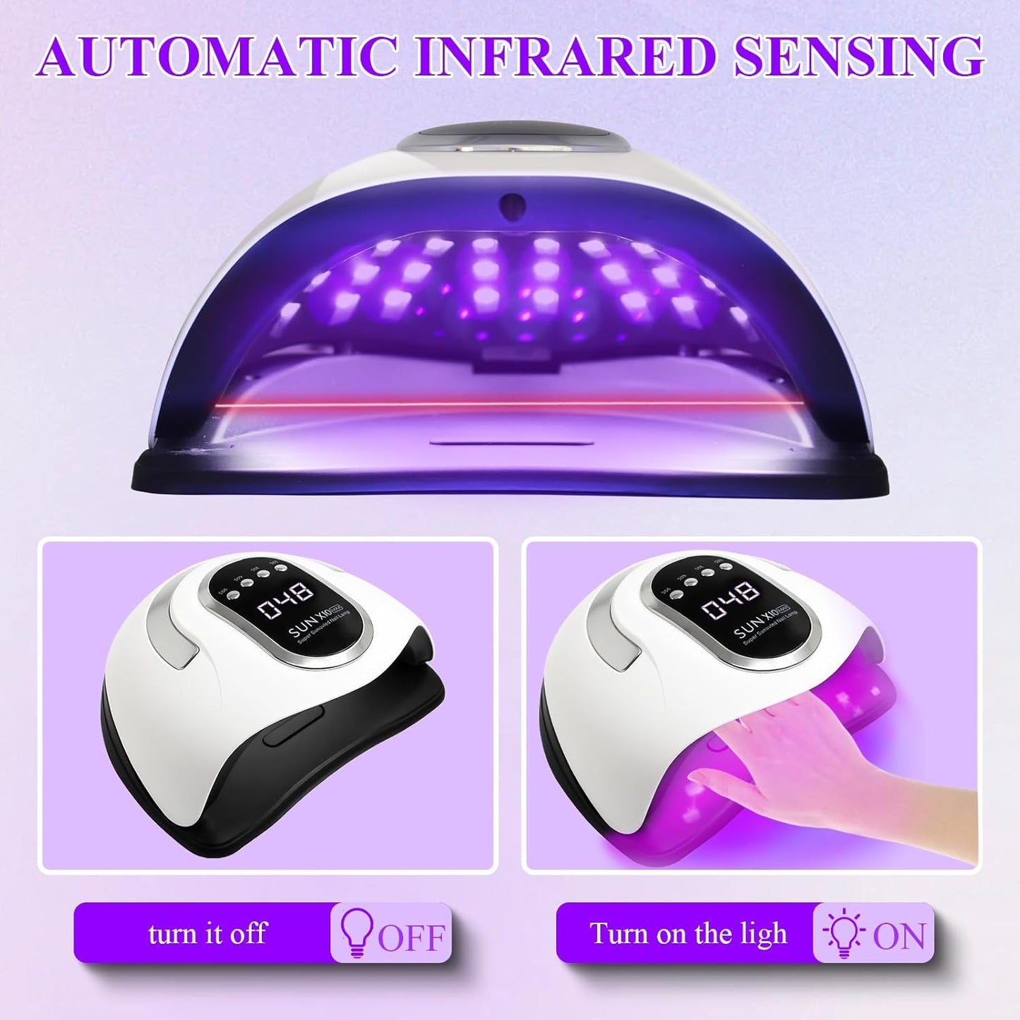 Powerful 280W UV LED Nail Lamp Light Dryer for Gel Polish Curing with 66 DEMO