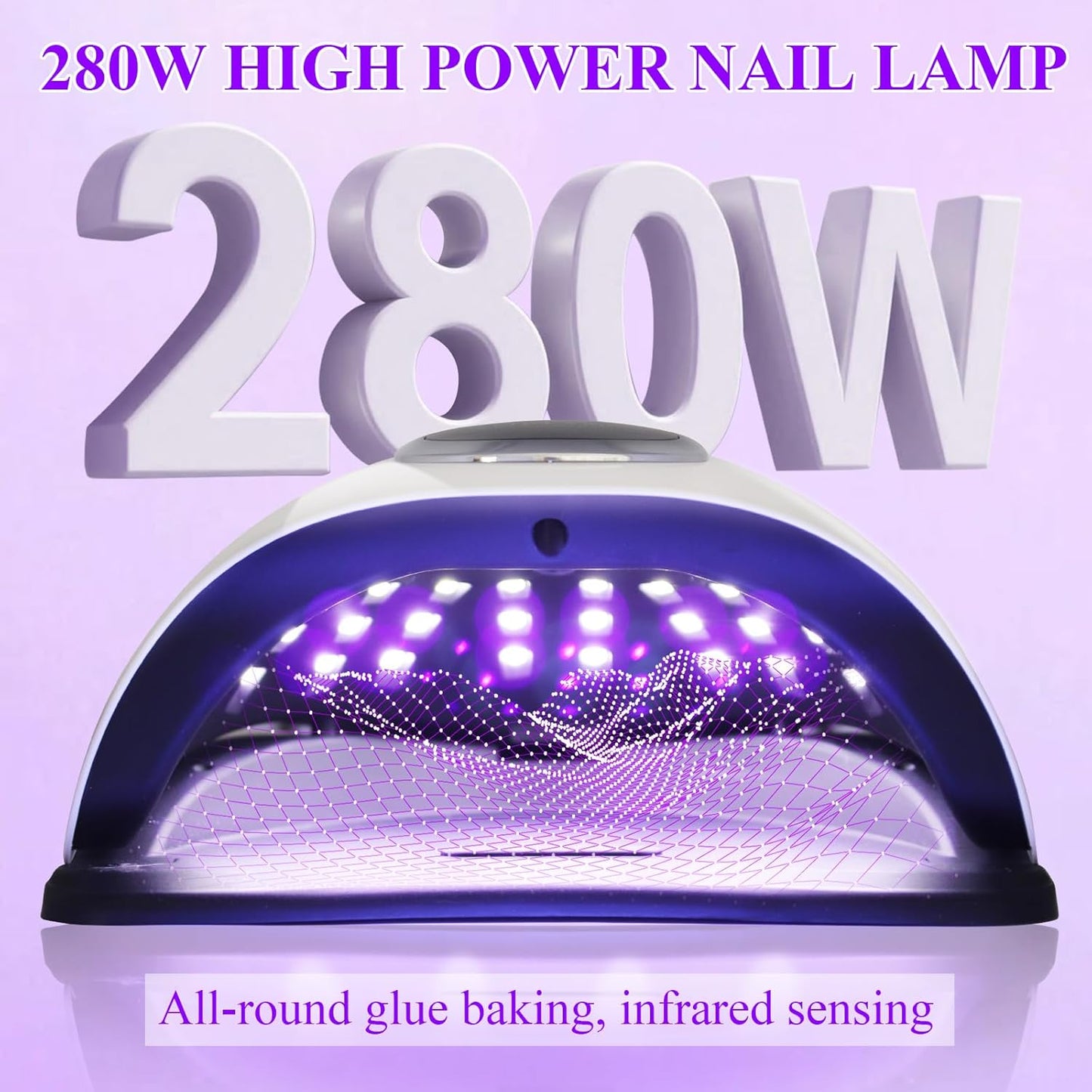Powerful 280W UV LED Nail Lamp Light Dryer for Gel Polish Curing with 66 DEMO