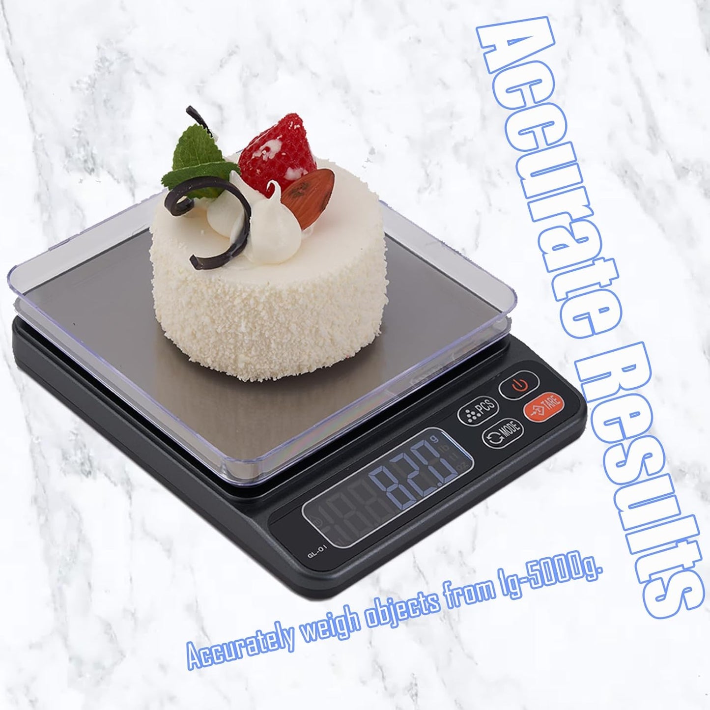 Highly Accurate Digital Kitchen Food Scale with LCD Display, Grey DEMO
