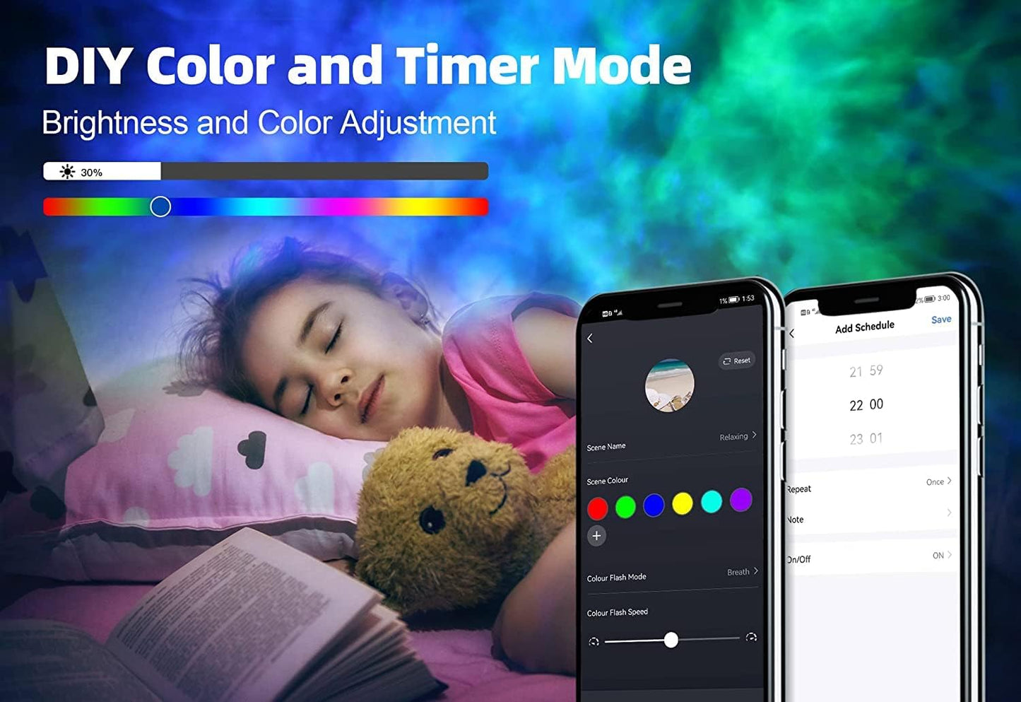 White Nebula Galaxy Smart App & Voice Control Night Light for Home DEMO
