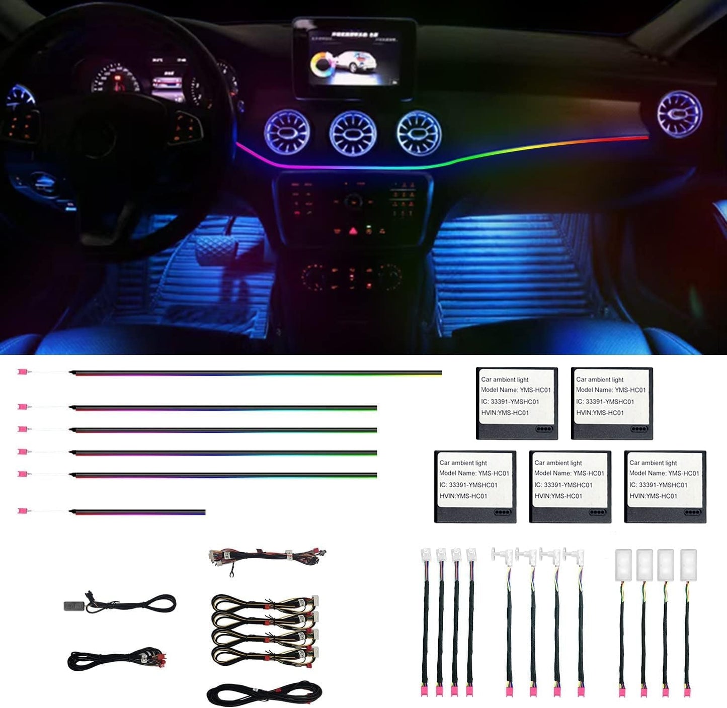 HMYC Multicolor LED Acrylic Fiber Optic Neon Light Kit for Home Decor DEMO