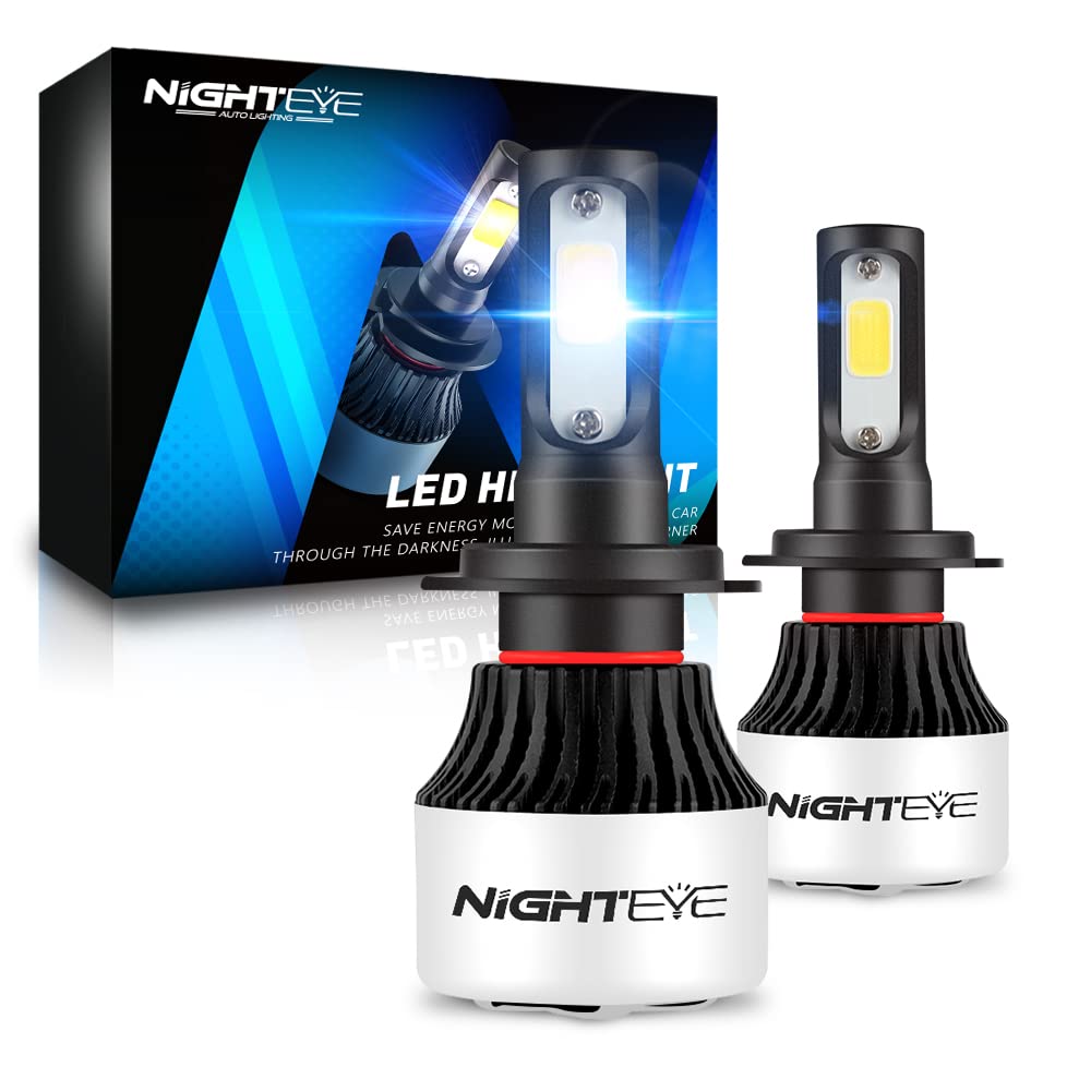 NIGHTEYE H7 LED Headlight Bulbs - 200% Brighter 9000LM Cool White DEMO