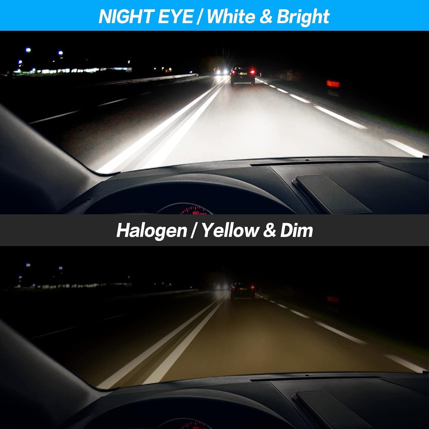 NIGHTEYE H7 LED Headlight Bulbs - 200% Brighter 9000LM Cool White DEMO