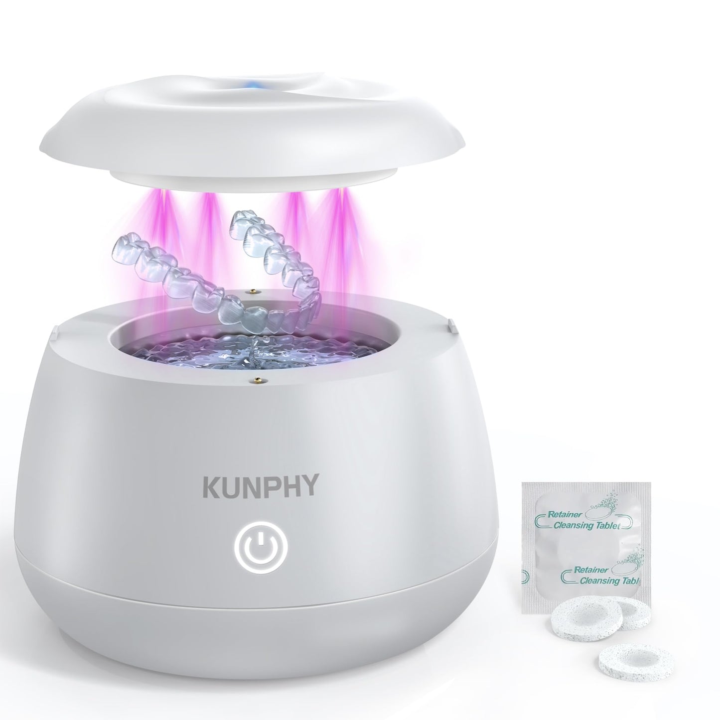 Ultrasonic Unisex Retainer Cleaner 48kHz Dental Pod with Cleaning Tablets DEMO