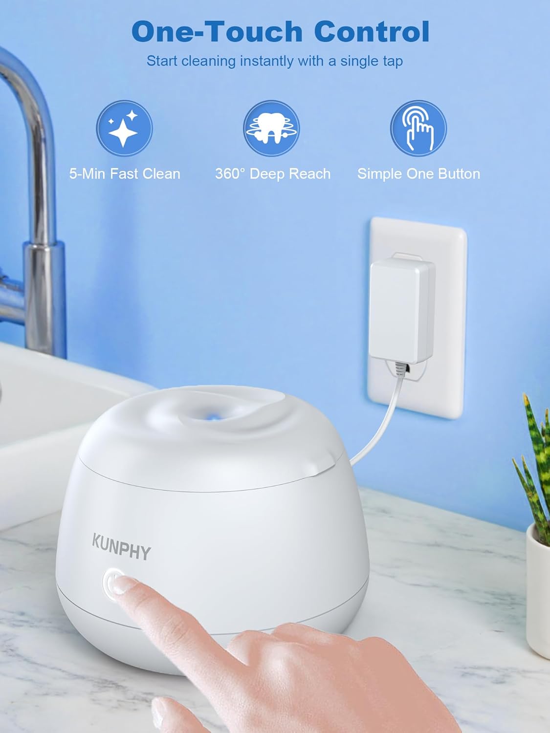 Ultrasonic Unisex Retainer Cleaner 48kHz Dental Pod with Cleaning Tablets DEMO