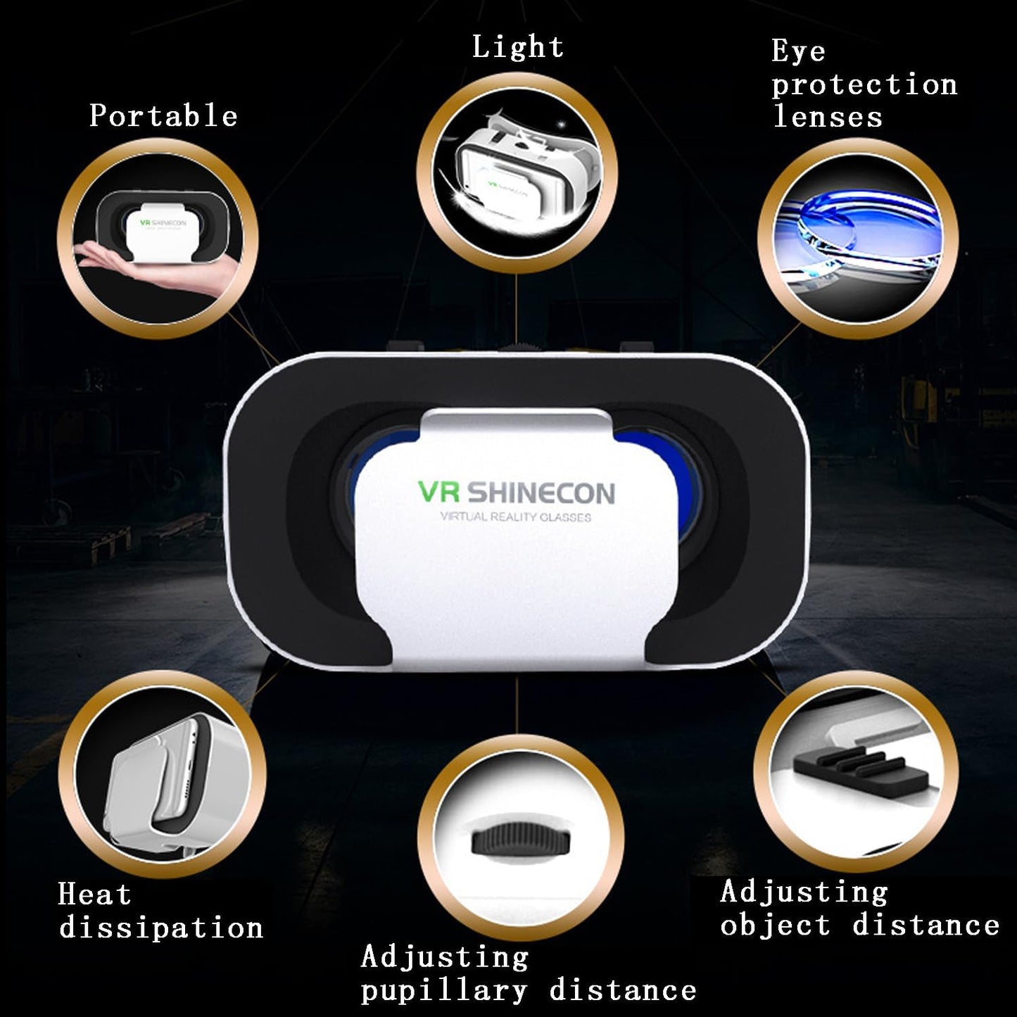 Virtual Reality 3D Glasses for Smartphones - White, VR Headset iPhone DEMO