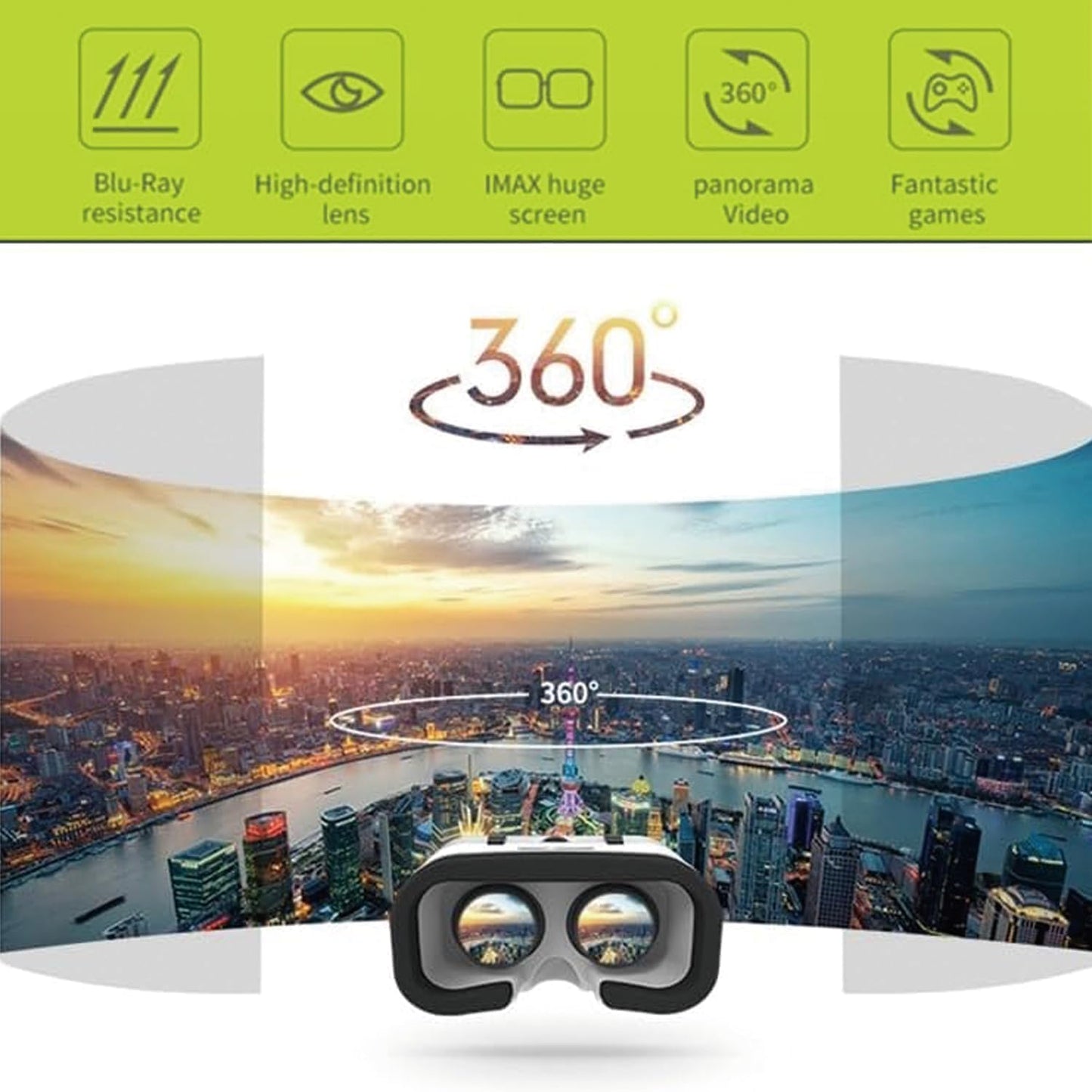 Virtual Reality 3D Glasses for Smartphones - White, VR Headset iPhone DEMO