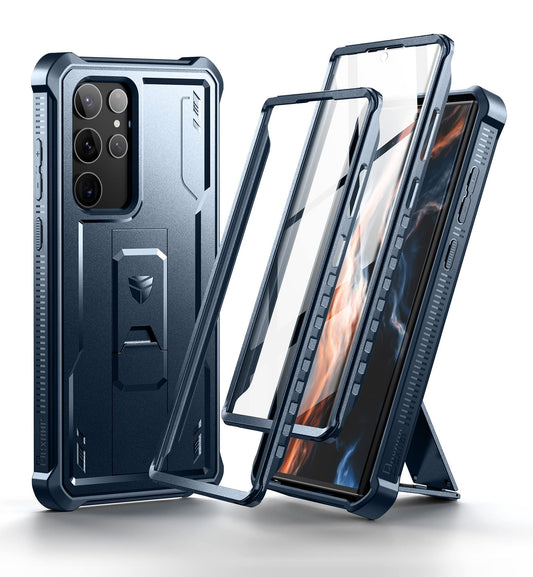 Dexnor Full Basic Cases Body Case for Samsung Galaxy S22 Ultra with Kickstand
