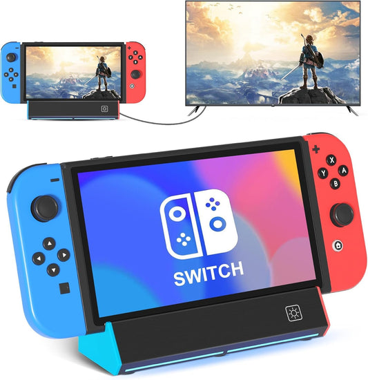 4K HDMI Docking Station for Nintendo Switch OLED Console in Red & Blue Size NEW