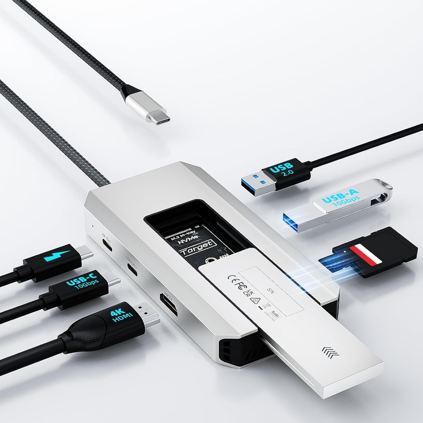 WAVLINK USB-C USB Hubs Hub 10Gbps with M.2 SSD, HDMI, 100W PD Charging, DEMO