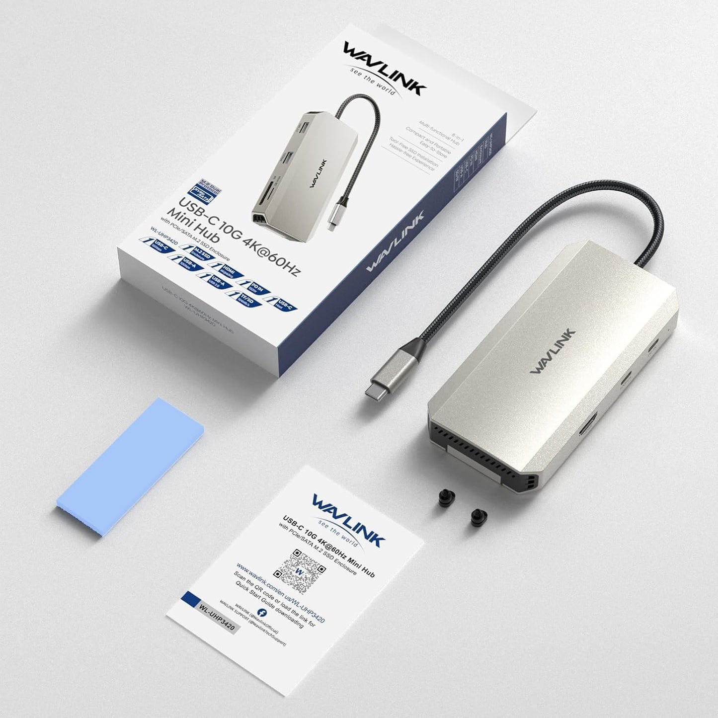 WAVLINK USB-C USB Hubs Hub 10Gbps with M.2 SSD, HDMI, 100W PD Charging, DEMO