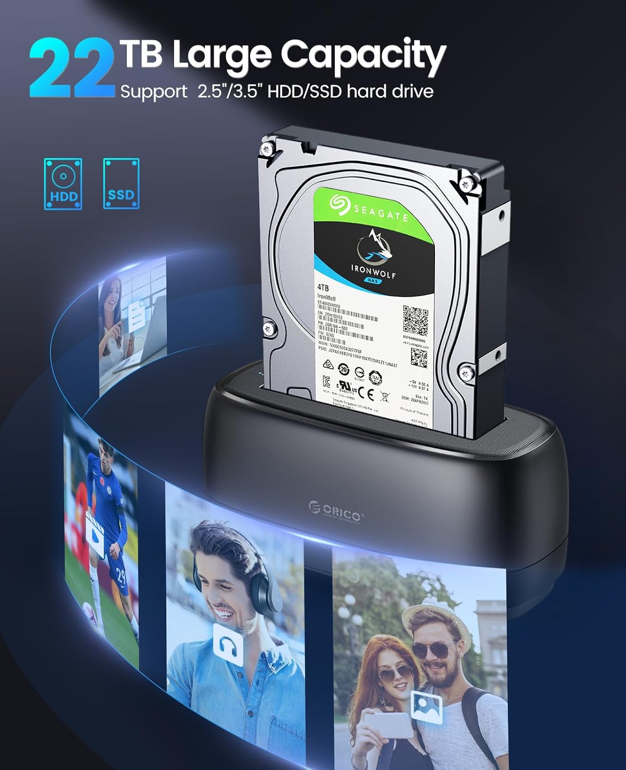 ORICO USB 3.0 External Hard Drive Docking Station for 2.5/3.5 Inch HDD SSD DEMO