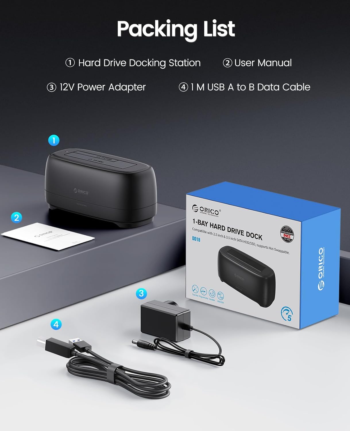 ORICO USB 3.0 External Hard Drive Docking Station for 2.5/3.5 Inch HDD SSD DEMO